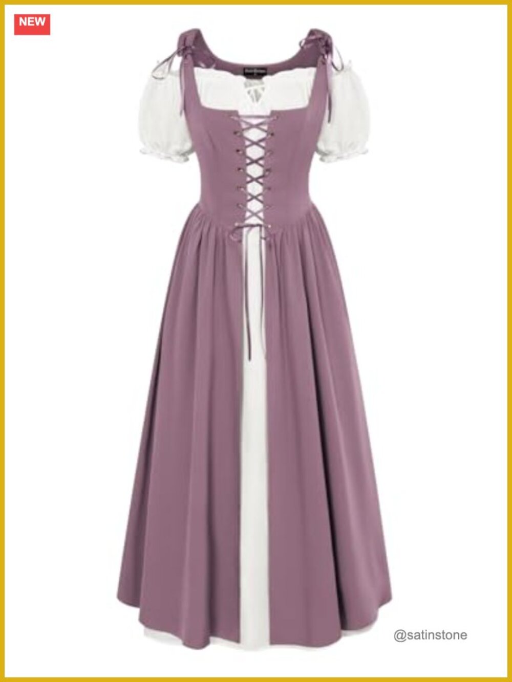Scarlet Darkness Women's Renaissance Medieval Vest Dress 2 Piece Costume Set